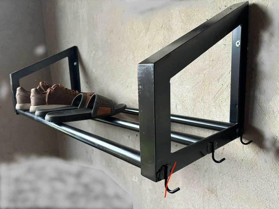 Regał solidny metalowy  wiszący na buty pojedynczy