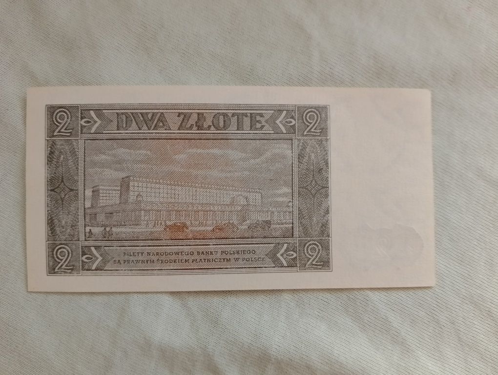 Banknot 2 zł. 1948 r. Seria CF. Stan UNC.