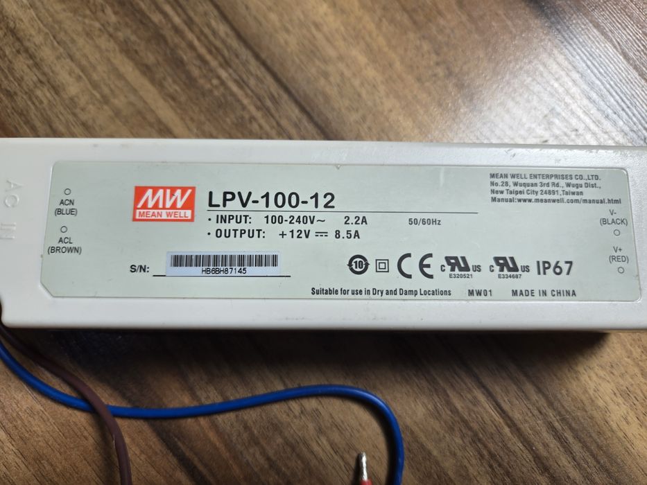 Zasilacz impulsowy mean well LED 100w 8.5a 12v