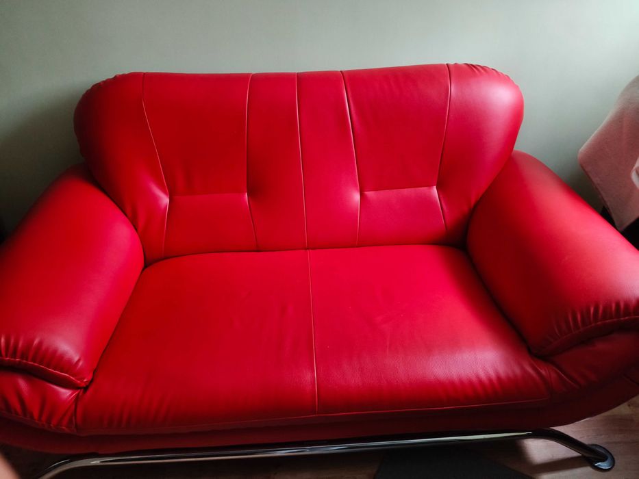 Sofa eko skóra czerwona
