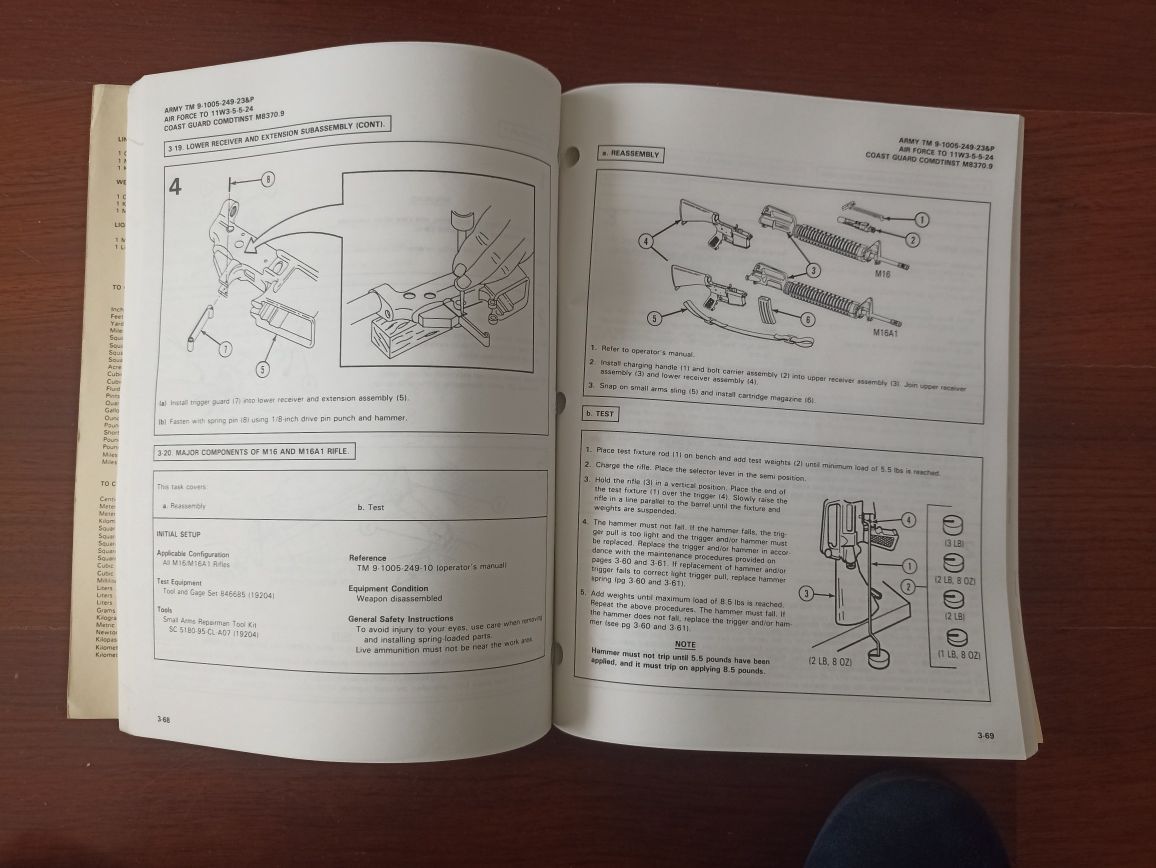 Livro manual técnico carabina M16