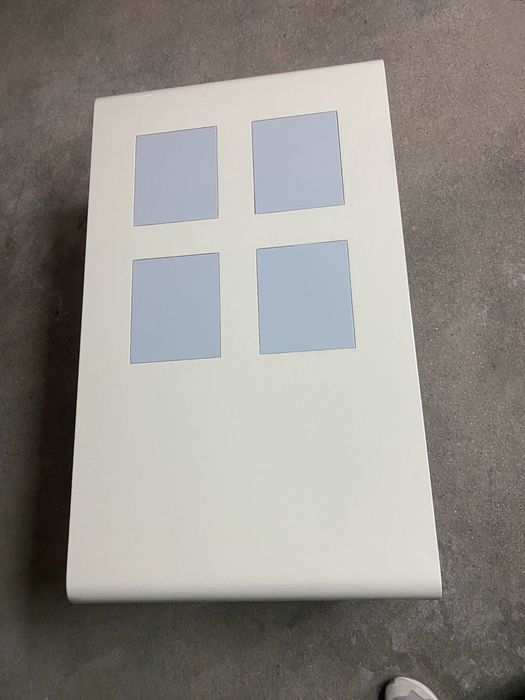 Mesa de Centro Lacada Bege e Cinza - Alto Brilho