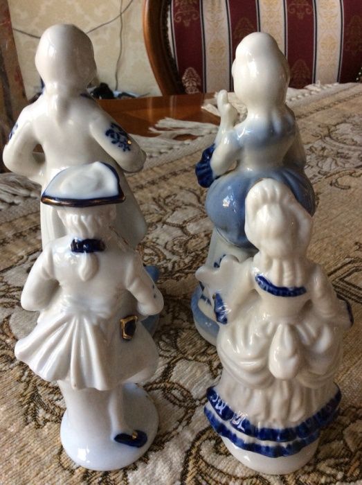 4 szt figurka z porcelany porcelanowa figurka komplet