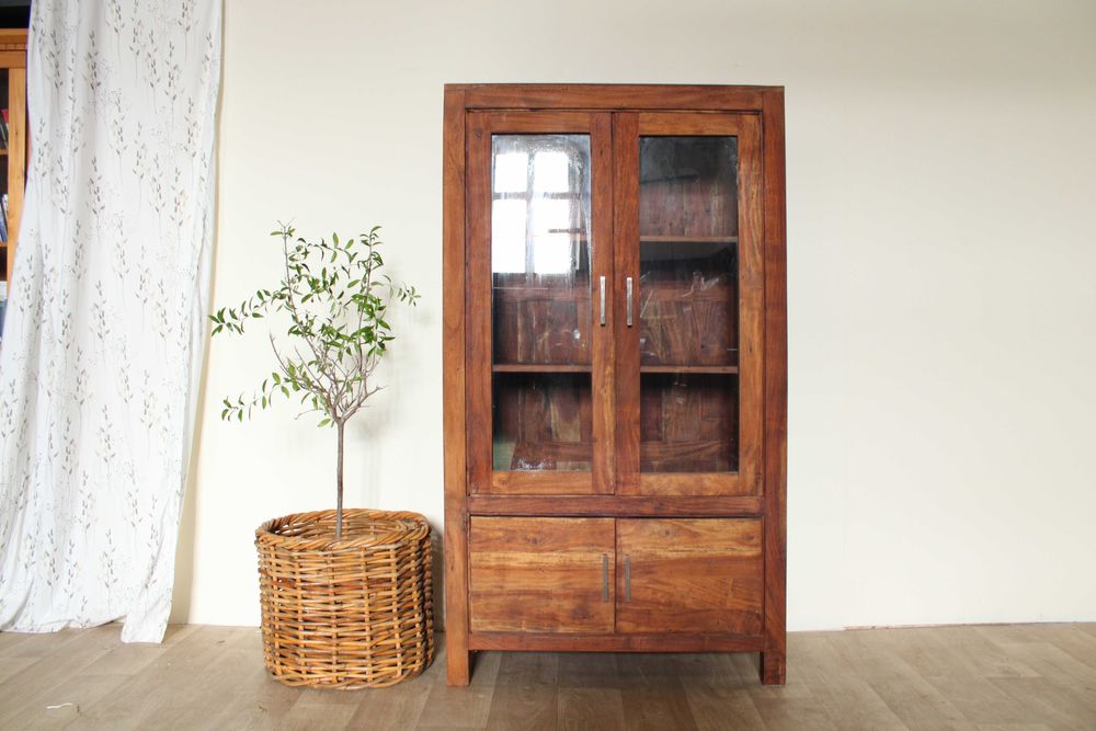 Komoda witryna kolonialne egzotyczna drewniana