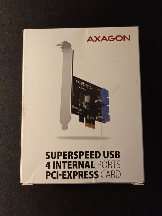 Karta PCIe z wewnętrznymi portami USB 3.2 Gen1 Axagaon