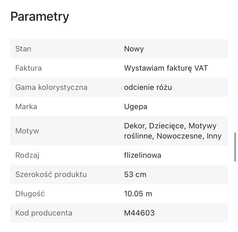 Piękna tapeta w kwiaty 5 rolek Ugepa