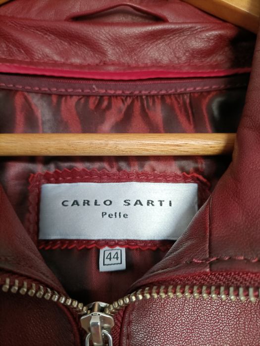 Bordowa kurtka skórzana damska skóra naturalna rozmiar 44 Carlo Sarti