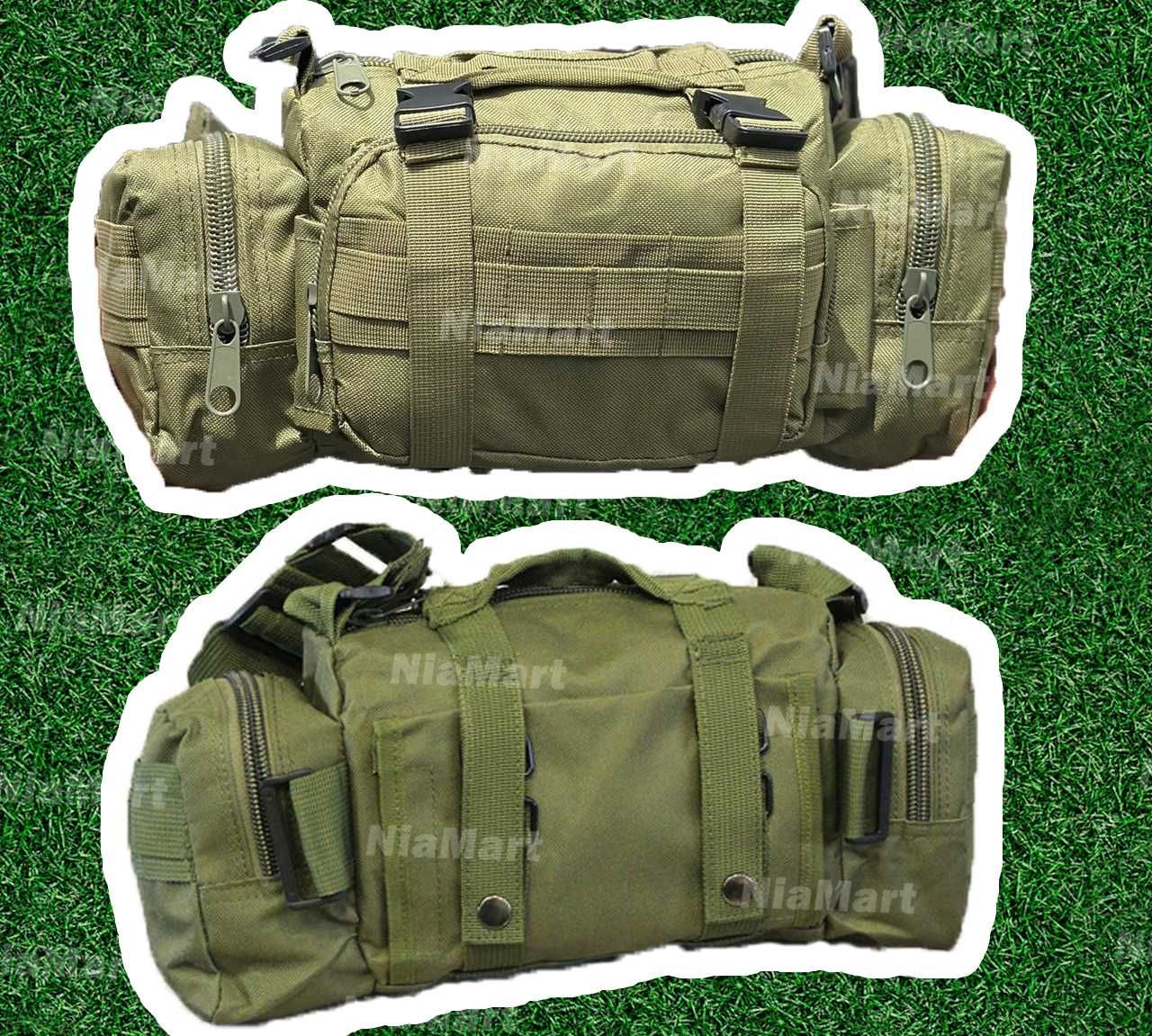 Сумка поясная тактическая с ремнем MOLLE 6л - Олива, Мультикам, Чорний