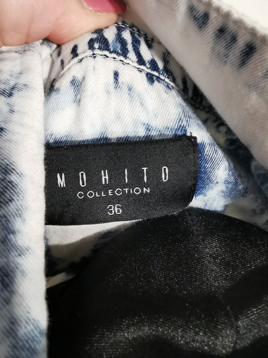 Jeansowa sukienka Mohito Collection 36 S jasny jeans kieszenie