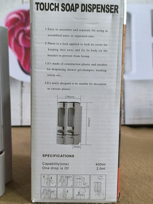 Dispensadores de parede p/ champô e gel de duche