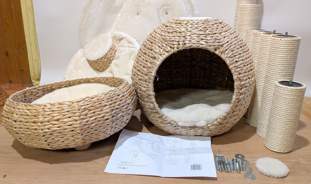 Laguna Drapak Dla Kota Kremowy 83X74X160Cm WIKLINOWY DUŻY