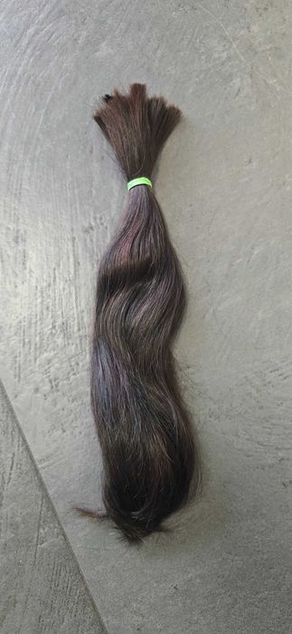Włosy naturalne w kitce 40cm ciemny brąz waga 100 gram