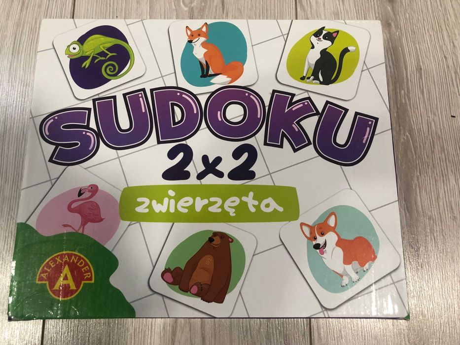 Gra dla dzieci Sudoku 2x2 Zwierzęta kompletna
