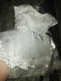 Elegancka sukienka do chrztu, na wesele wraz z bolerkiem