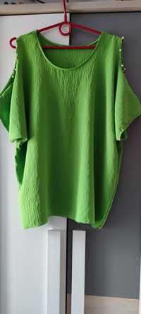 Nowa zielona bluzka z koralikami