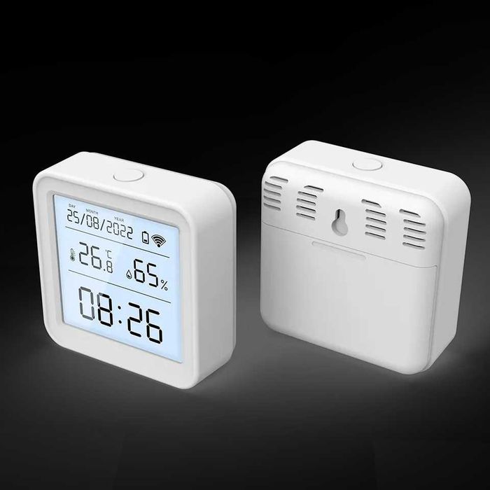 Czujnik Temperatury i Wilgotności Zegar Data Podświetlenie Smart WiFi