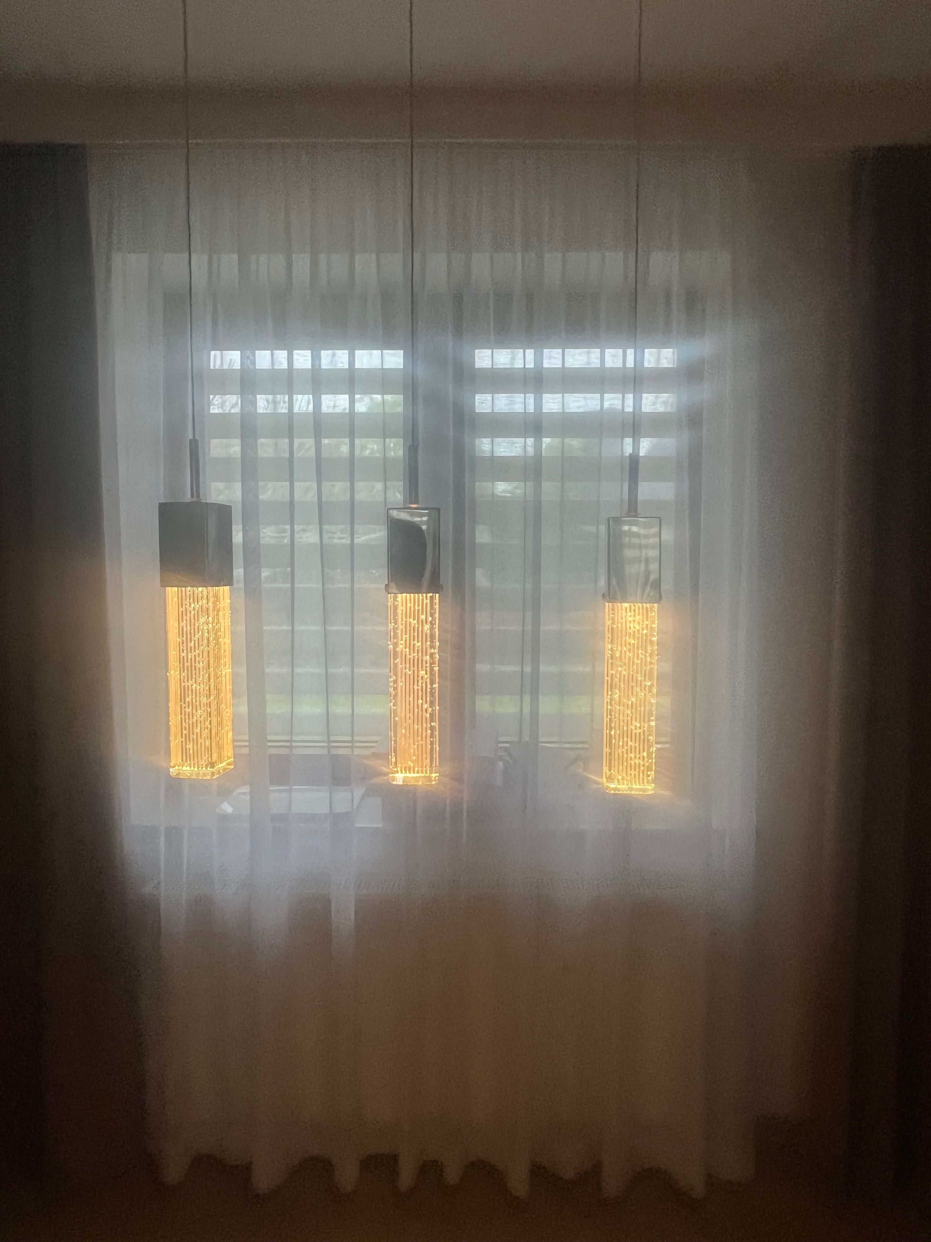 Lampy sufitowe sople salon jadalnia komplet