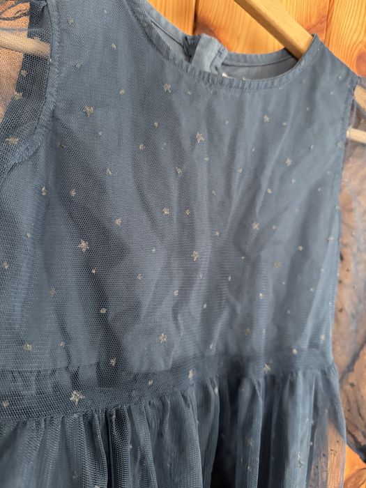 Sukienka cool Club 116 granatowa w gwiazdki sesja świąteczna