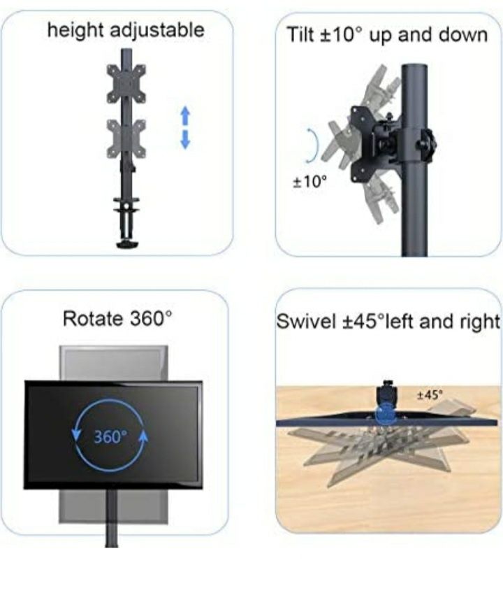 Uchwyt stojak do monitora 10-32"Suptek