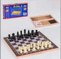 Деревянные шахматы 3 в 1 нарды шашки поле 29*29