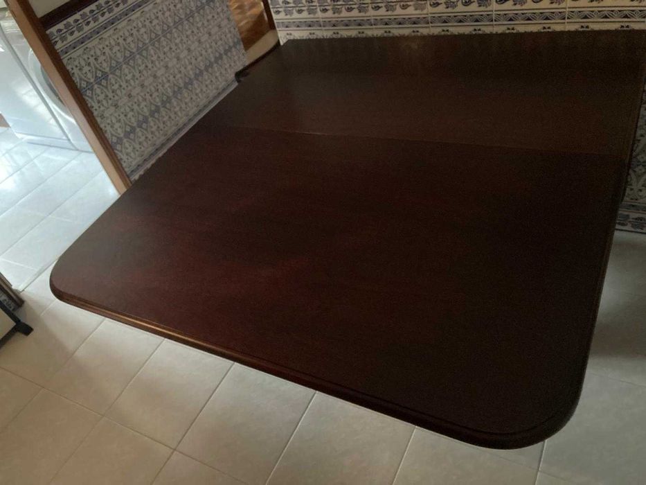 mesa de sala dobrável com gaveta, estilo holandês