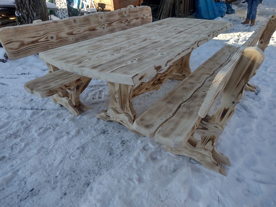 Meble ogrodowe  200 cm bieszczadzkie do altany na taras transport cała