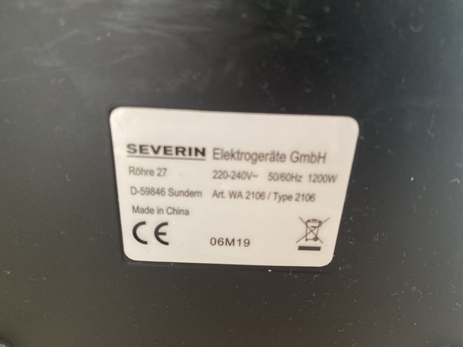 Severin WA 2106 Máquina de Waffles Dupla 1200W Preta