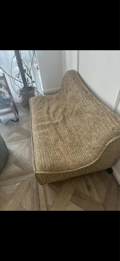 Kanapa boho naturalna z lisci palmowych