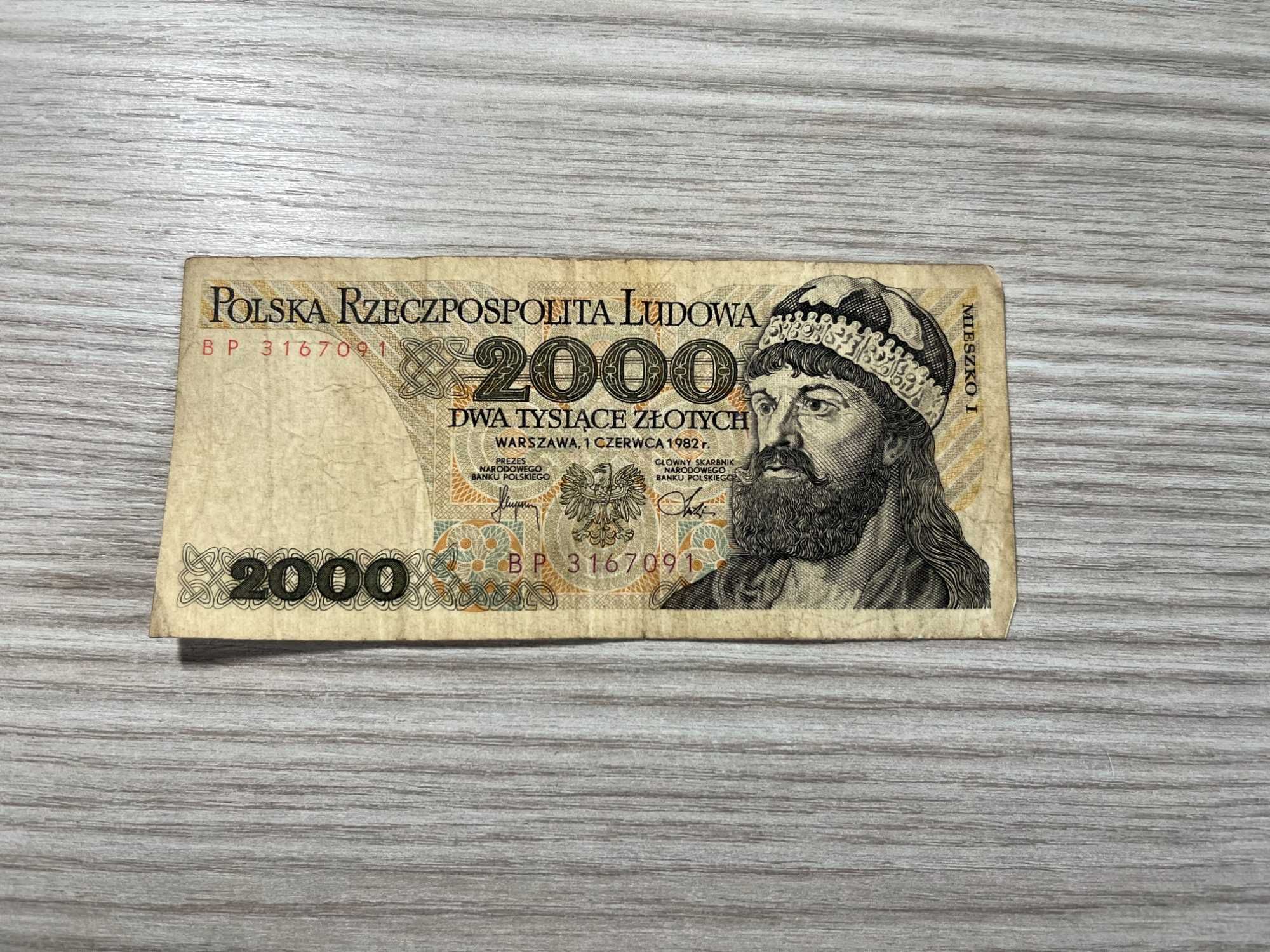 Banknot 2000 zł Mieszko I 1982 r.