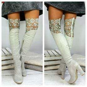 Eleganckie kozaki muszkieterki wiosenne gipiura 41 Polska produkcja