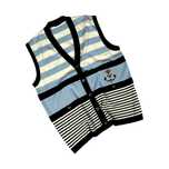 Vintage babyblue sweter w paski boxy vest y2k 90s retro 80s