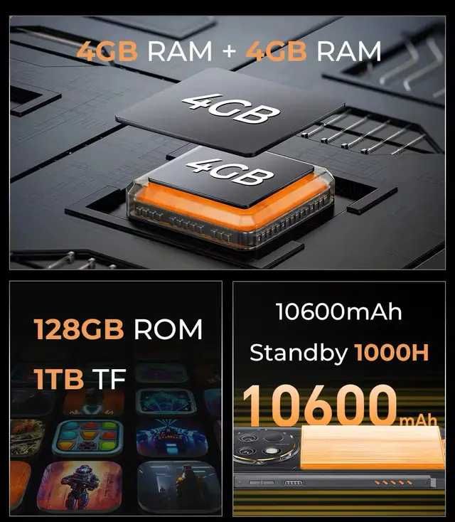 Смартфон Oukitel WP28S Black 4/128Gb 10600mAh Octa Core Global Version