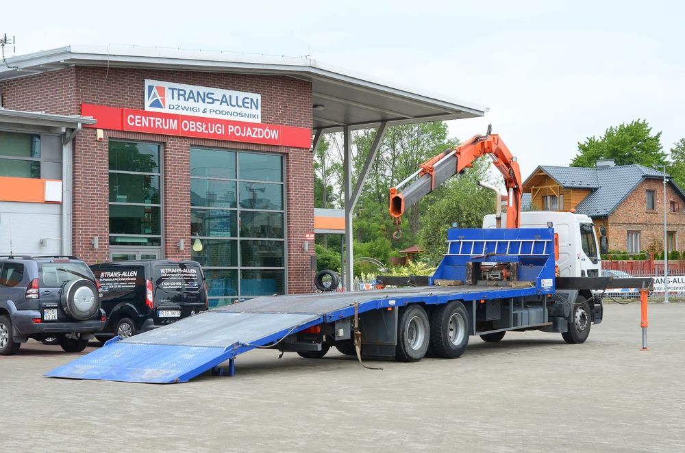 Renault Premium + Żuraw HDS FASSI F170A.22 Laweta Pojazd specjalny Pomoc Drogowa Platforma Najazd Hydrauliczny Auto-Laweta Do Transportu Maszyn Budowlanych - Autolaweta Rampa hydarulicznie rozkładana  Platforma Autolaweta do transportu maszyn 11t żuraw HD