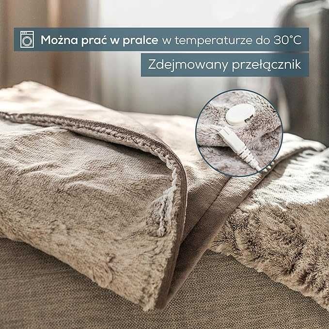 koc grzewczy, przytulny koc termiczny z 6 poziomami temperatury