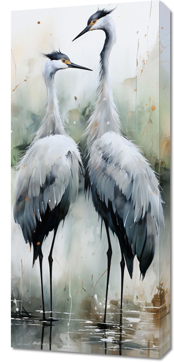 Obraz 40x90cm Tańczące Czaple