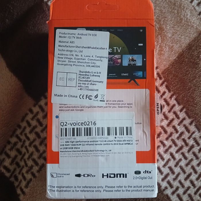 Смарт ТВ-приставка G96 TV Stick 5G