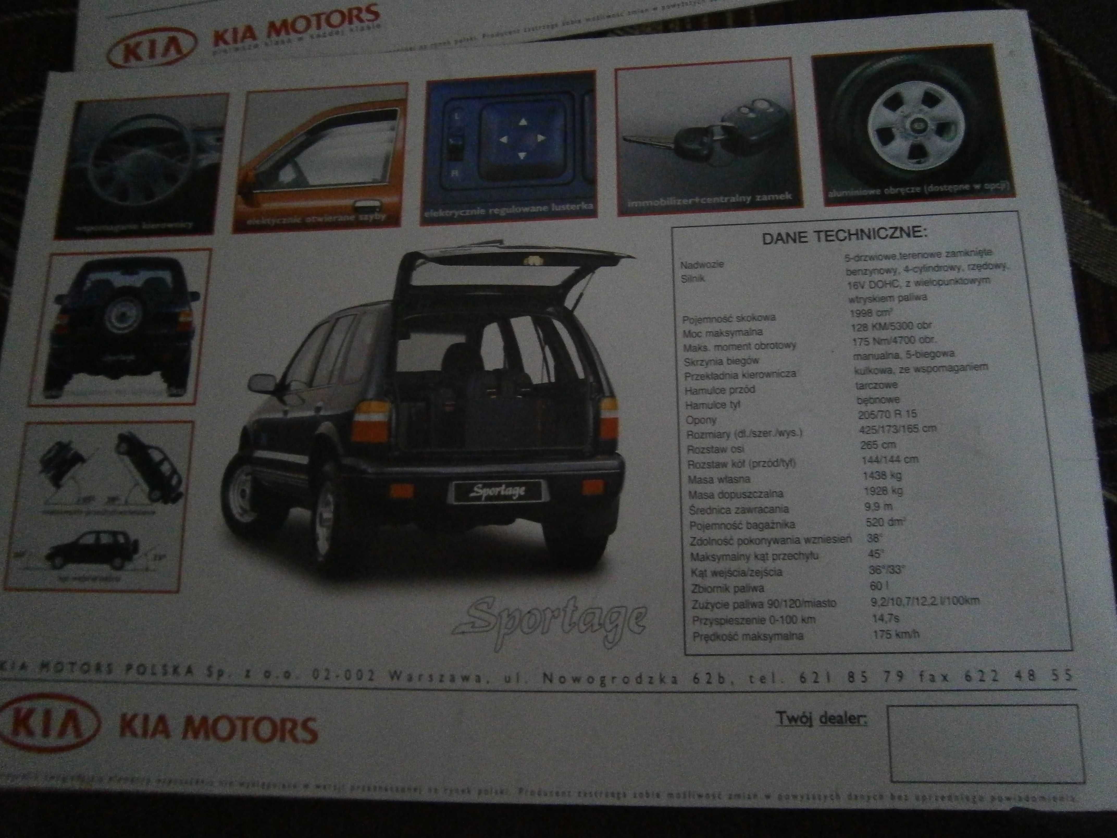 Folder prospekt KIA SPORTAGE