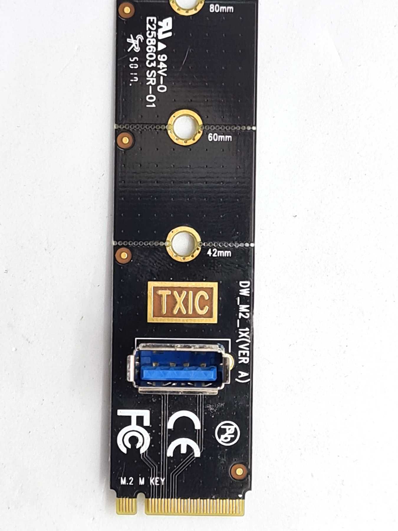 Райзер M2 переходник TXIC ЧЕРНЫЙ->USB3.0 под райзер M.2 PCI-E м2