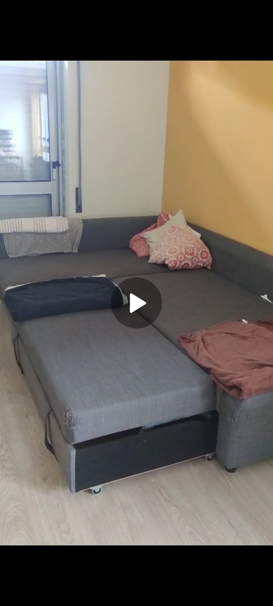 Sofá-cama de canto com arrumação