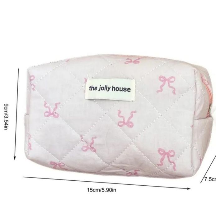 Маленька містка дорожня косметичка з бантом