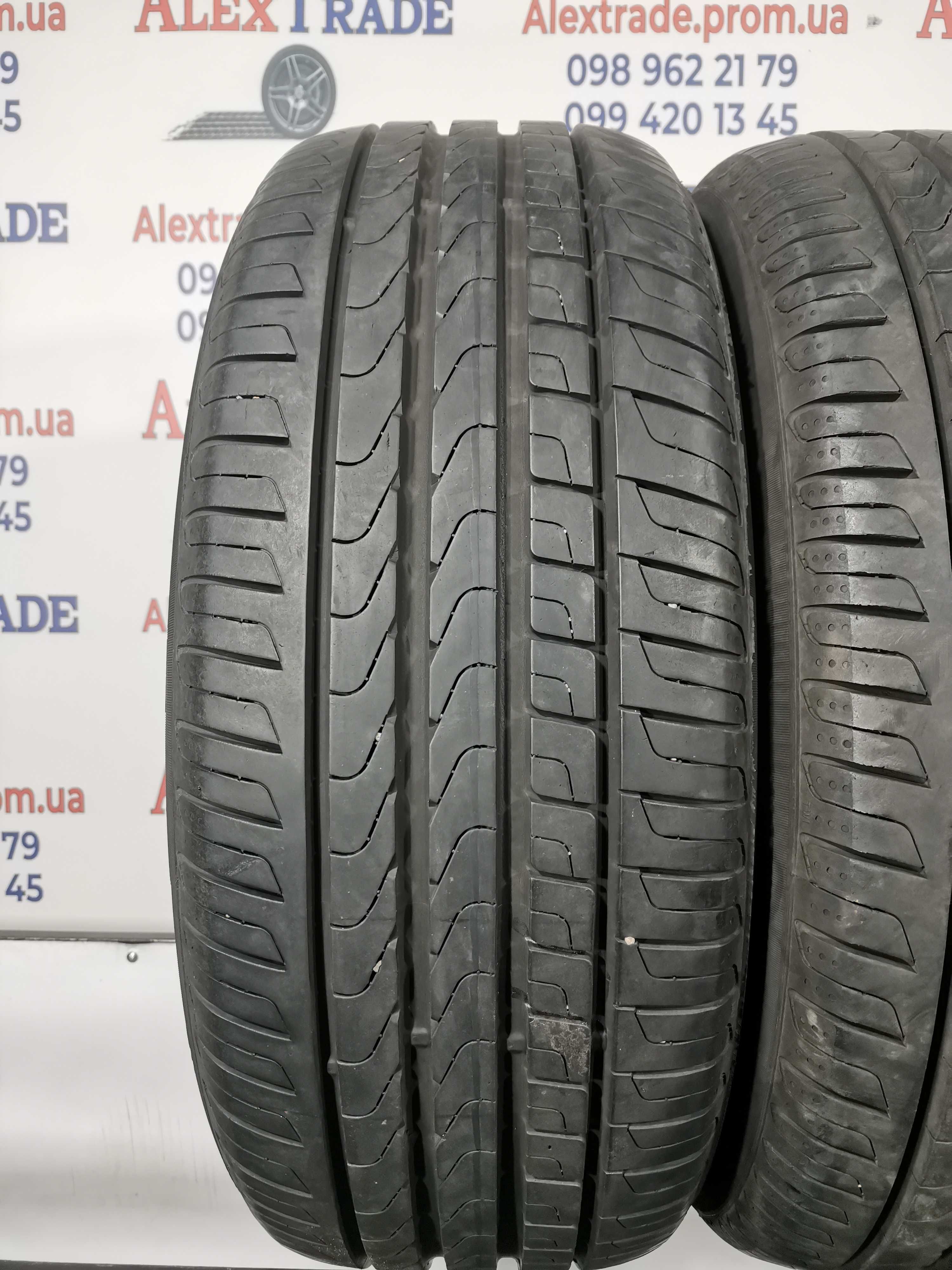 2 шт. 215/55 R17 Pirelli Cinturato P7 літні шини б/у, 7-7,5 мм