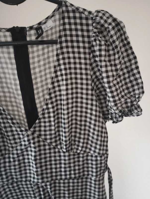Sukienka krótka w kratkę H&M rozmiar 38