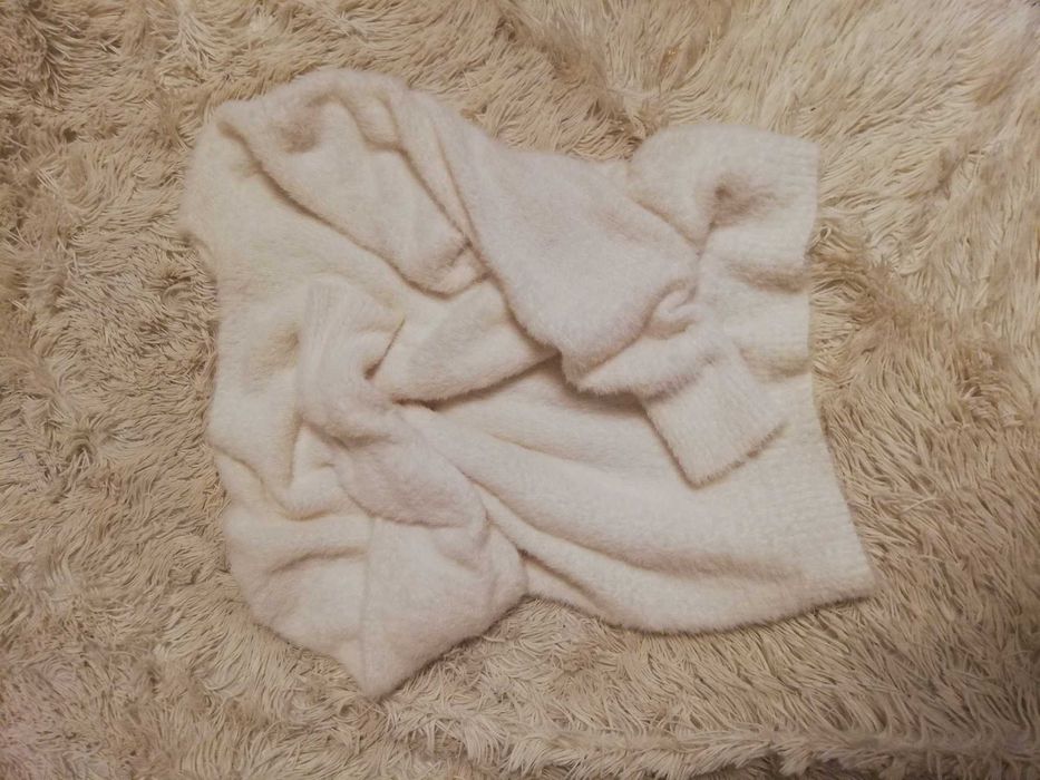 kudłaty sweter Made in Italy s 36 m 38 biały sweter Made in italy