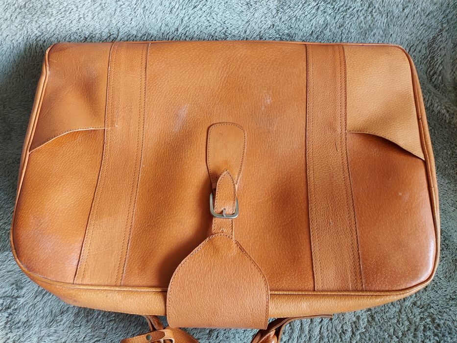 Walizka podróżna skórzana duża - rarytas z czasów PRL