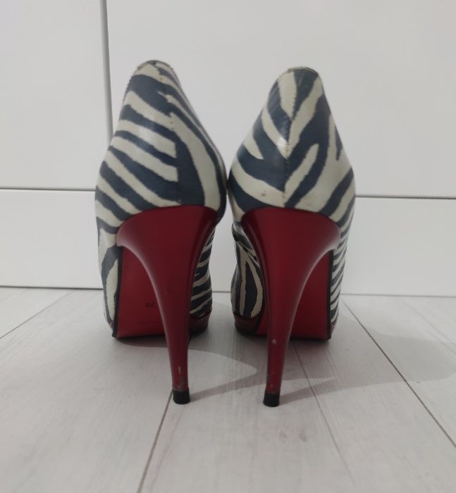 Buty włoskie Massimo Poli MILANO rozm. 39 zebra szpilki