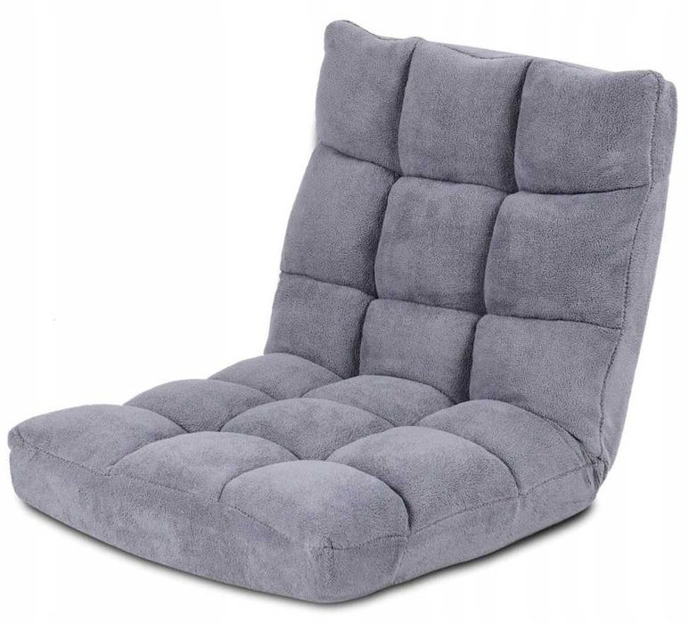 Fotel rozkładany podłogowy leżanka szary Costway