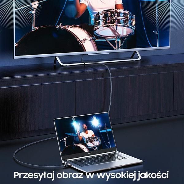 Usams Kabel Dp - Dp U74 2.0M Czarny/ Black 4K Hd Sj531Hd01 (Us-Sj531)