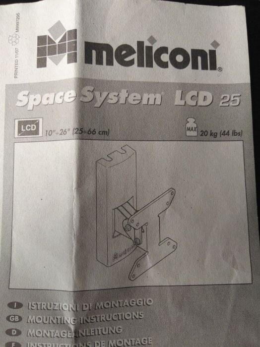 Uchwyt ścienny na monitor Meliconi SPACE SYSTEM LCD 25