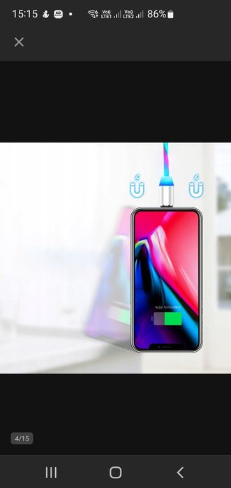 Kabel magnetyczny świecący kabel 2w1 IPHONE USB-C