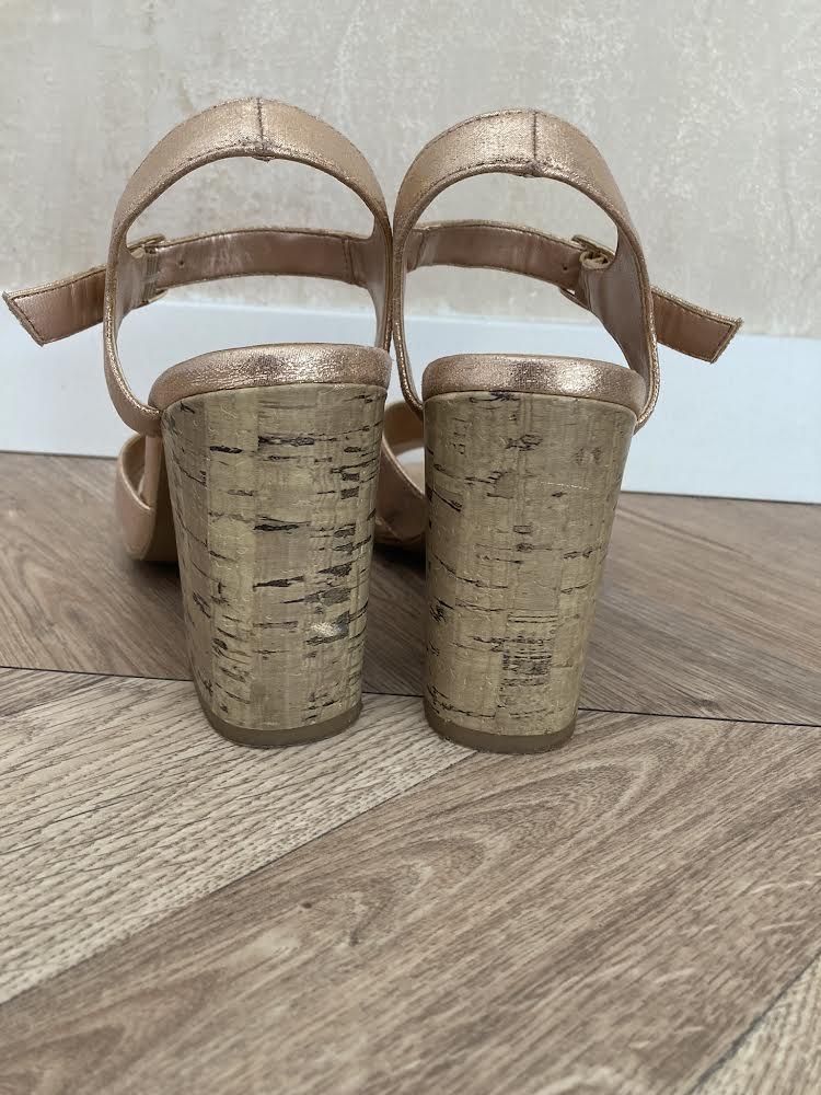 Buty na obcasie sandały złote róż New Look 36 wesele impreza bal